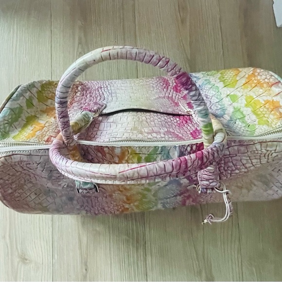 BRAHMIN Melbourne Collection Spencer Rainbow Snake Print Weekender Bag - Picture 4 of 6